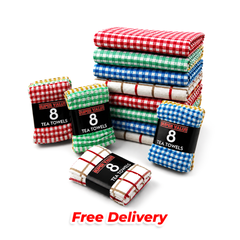 Pack of 8 Ottoman Tea Towels 100% Cotton Kitchen Dish Drying Cleaning Cloth