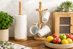 Kitchen Paper Towel Holder Self Adhesive Wall Mounted Roll Dispenser Hands Free