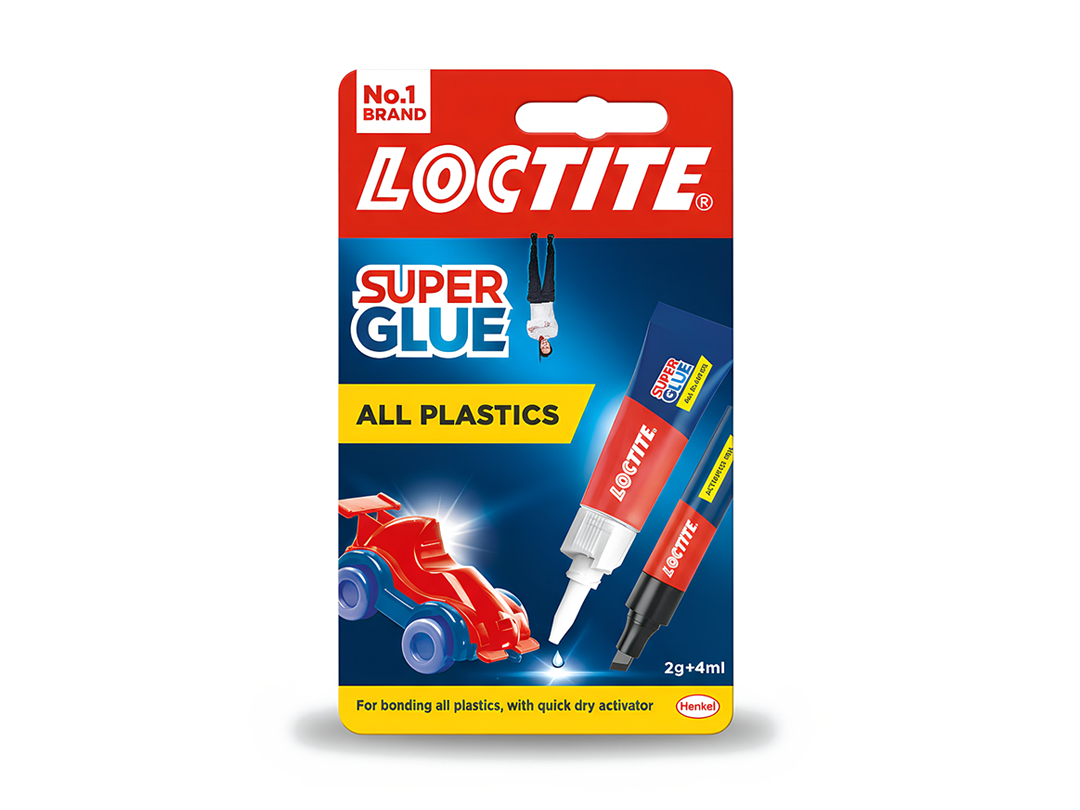 Loctite Super Glue All Plastics 2g + 4ml Fast Strong Bond DIY Repairs