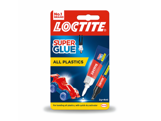 Loctite Super Glue All Plastics 2g + 4ml Fast Strong Bond DIY Repairs