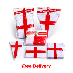 PMS England St George National Flag Bunting Indoor Outdoor Rayon Patriotic Banner