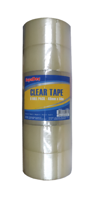 SupaDec Clear Tape Single Roll 48mm x 50m