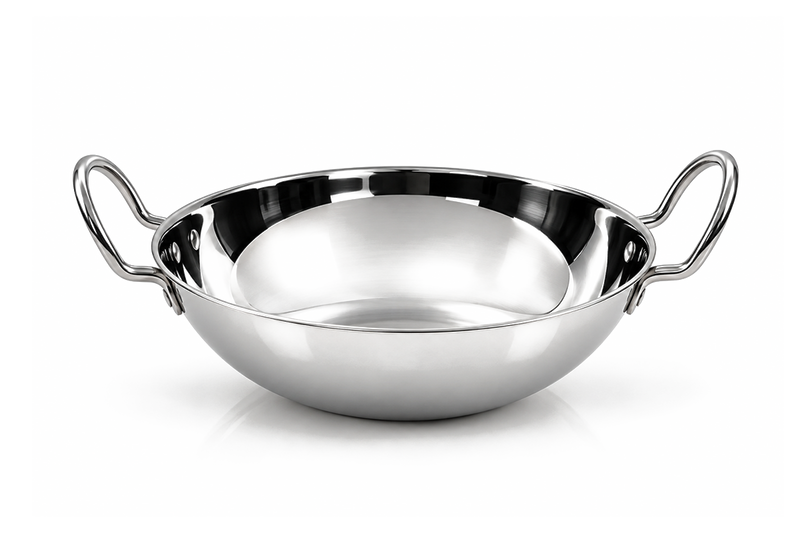 CURRY DISHES METAL INDIAN BALTI KARAHI KADAI FOOD SERVING TABLE BOWL 17 & 19CM