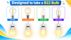 B22 Lamp Holder with Switch BC Bayonet Bulb Cap 3/8 Threaded Bottom Entry White