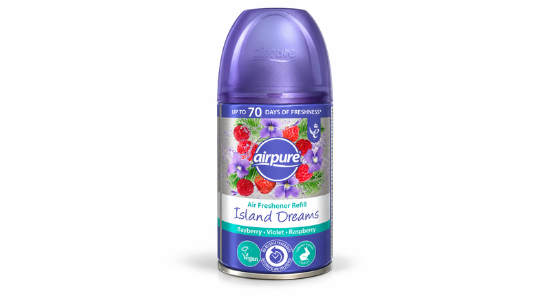 New AirPure Island Dreams Refill 250ml Tin Automatic Fragrance Air Freshener