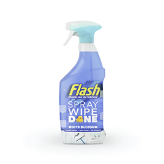 Flash Slim Bathroom Spray Wipe Done 800ml White Blossom Cleaner Anti-Bacterial