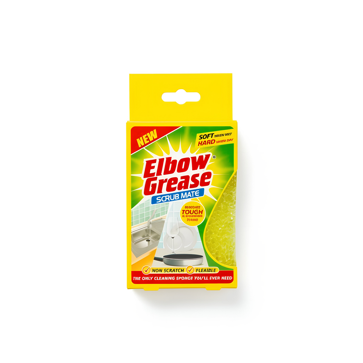 Elbow Grease Slim Scrub Mate Pink Heavy Duty Cleaning Pad Kitchen Bathroom