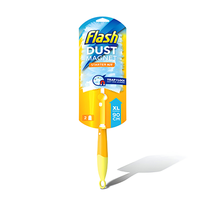 Flash Dust Magnet XL Starter Kit & 9 Refills Slim Duster Home Cleaning Set