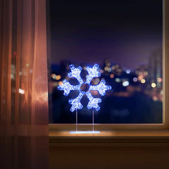 Premier Silver Table Top Snowflake 720 LEDs 45cm Christmas Holiday Light Décor