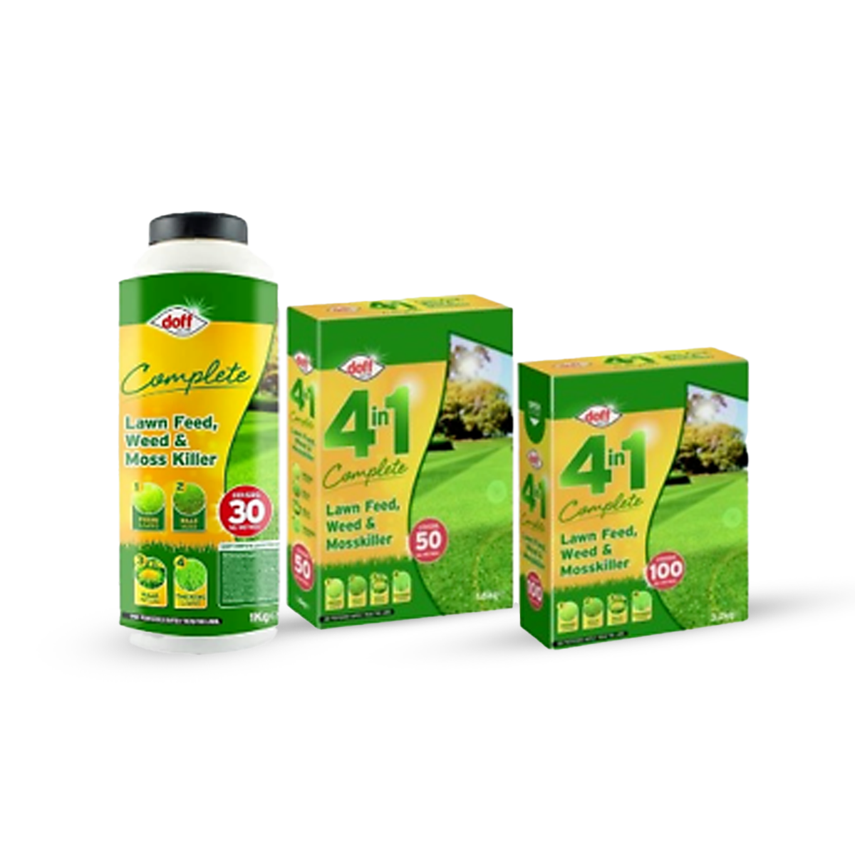 Doff 4 In 1 Complete Lawn Feed, Weed & Mosskiller 3.2kg