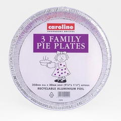 Caroline Family Pie Plate 10" Pack 3