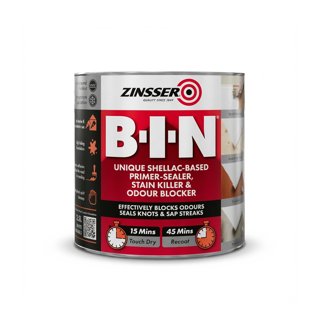 Zinsser B-I-N Primer Sealer Stain Killer 5L Interior Exterior Paint Prep