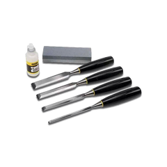 Stanley Wood Chisel Set with Oil & Sharpening Stone 6 Piece