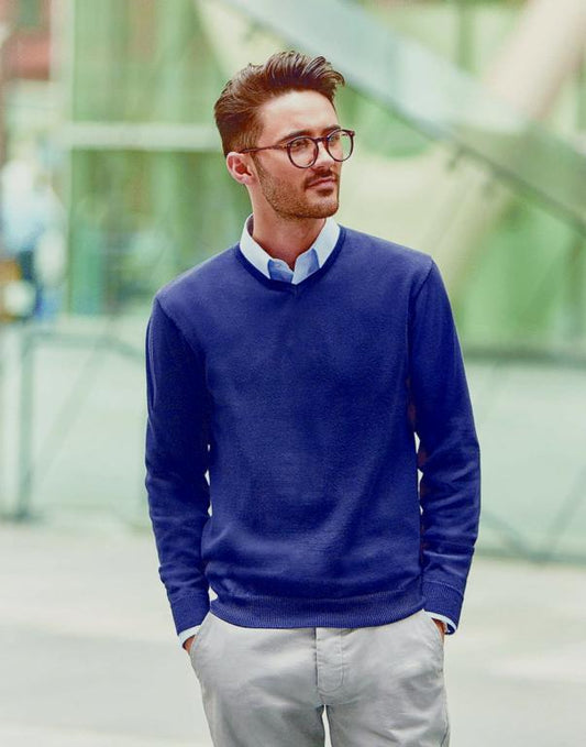 Uneek Acylic Cotton Lightweight V-Neck Jumper XS