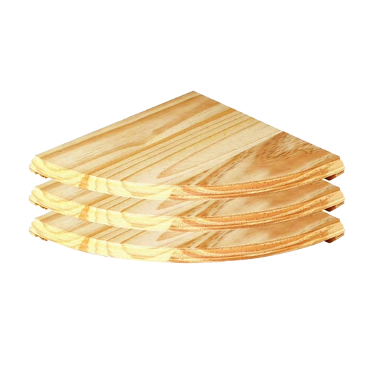 Core 3 Pack Natural Wood Corner Shelf Kit 285mm