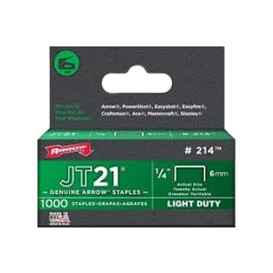 Arrow JT21/T27 Staples 6mm 1/4in (1000)