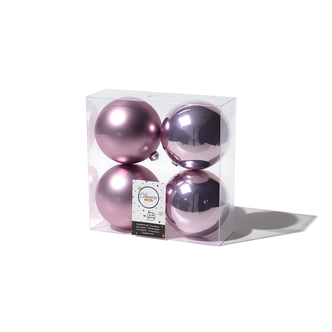 Kaemingk Shatterproof Plain Baubles 10cm C/Lilac Christmas Tree Ornaments