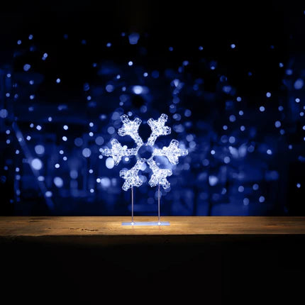 Premier Silver Table Top Snowflake 720 LEDs 45cm Christmas Holiday Light Décor