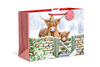 Giftmaker Highland Cow Christmas Gift Bag Square Xmas Present Woven Bag