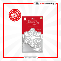 IG Design Jumbo Holographic Drawstring Sack Gift Bag Large Christmas Present