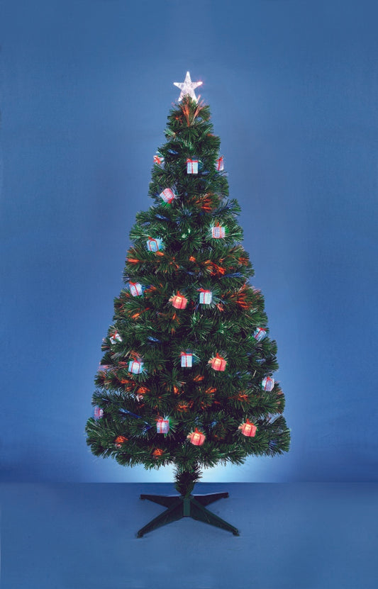 Premier Fibre Optic Tree with Colour Changing Parcels 80cm