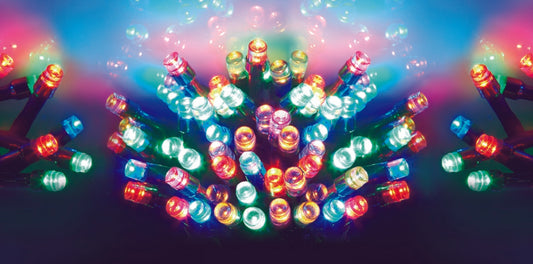 Premier 100 LED Multi Action Battery Operated TIMELIGHTS™ Warm White/Green Cable