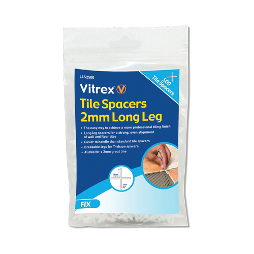1500pcs Vitrex Long Leg White Tile Spacers for Wall Floor Tiling Plastic Pack