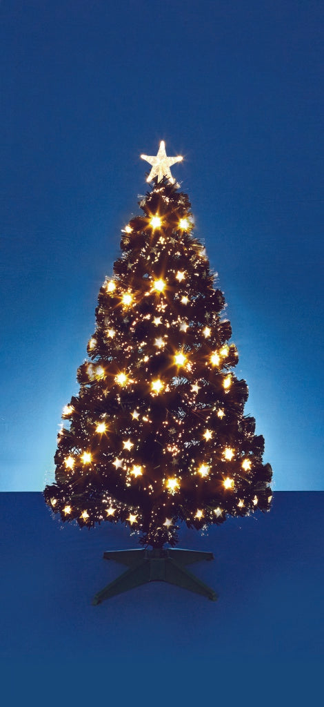 Premier Fibre Optic Tree Black with Warm White LEDs 80cm