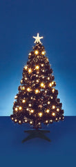 Premier Fibre Optic Tree Black with Warm White LEDs 80cm