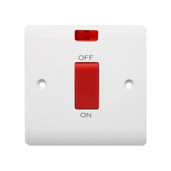 Securlec 1 Gang Double Pole Switch & Pilot Light Round Edge