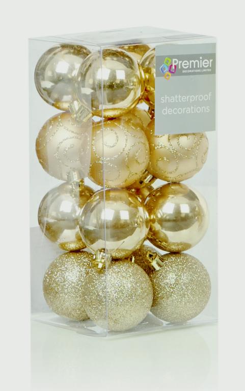 Premier Multi Finish Balls Champagne Gold 16x50mm