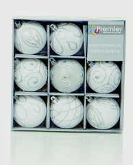 Premier 60mm  Decorated Balls Pack 9 Champagne Gold