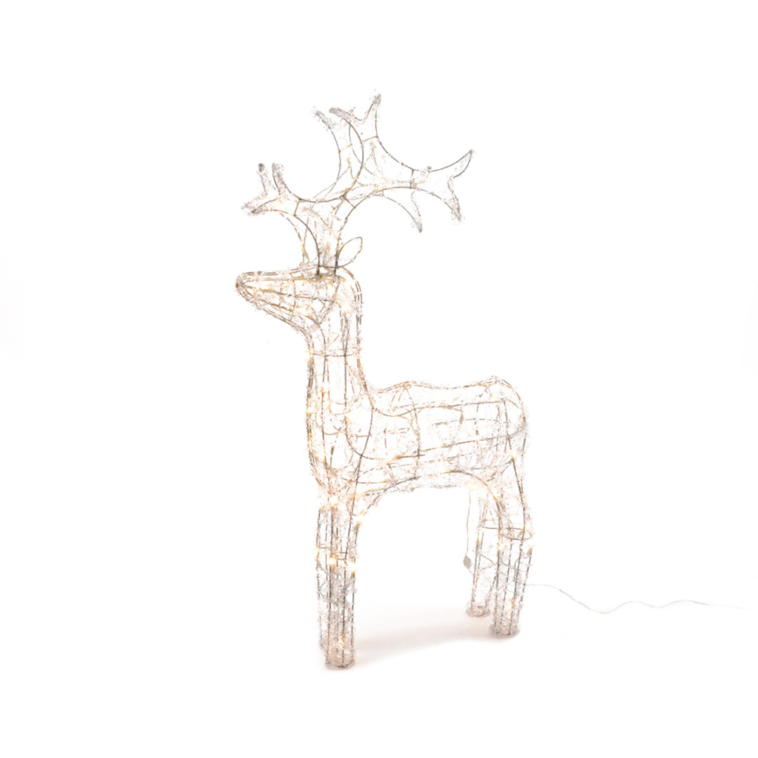 Kaemingk Outdoor LED Acrylic Christmas Deer Decoration 60cm Warm White Lights