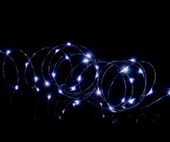 Premier 50 LED Christmas Lights Multi Action Battery Operated White Microbrights