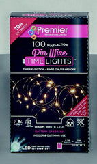 Premier 50 LED Christmas Lights Multi Action Battery Operated White Microbrights