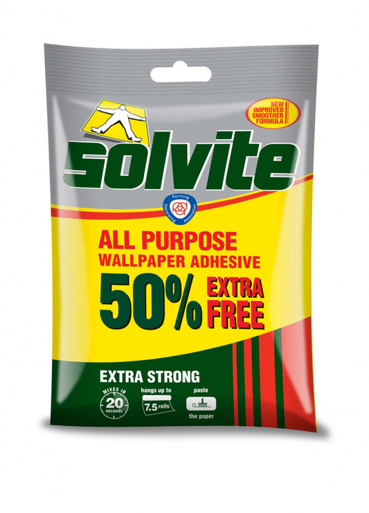 Solvite All Purpose Wallpaper Adhesive 5 Roll + 50% Extra Free