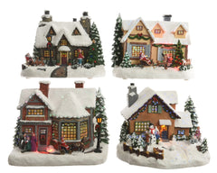 Kaemingk LED Fibre Optic Houses Assorted Designs Christmas Decor Multiple Sizes
