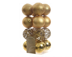 Kaemingk Shatterproof Baubles 6cm Light Gold Pack 16