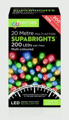 Premier 200 LED Multi Action Supabrights With Timer Multi/Green