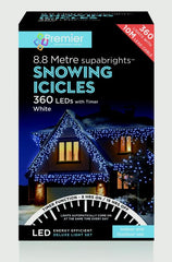 Premier Snowing Icicles With Timer White 360 LED