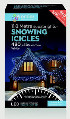 Premier Snowing Icicles With Timer White 480 LED