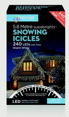 Premier Snowing Icicles With Timer Warm White 720 LED