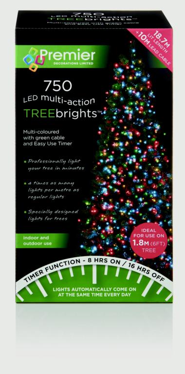 Premier 750 LED Multi Action Treebrights With Timer Multi/Green