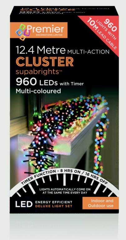 Premier 960 LED Multi Action Cluster Brights With Timer Multi/Green Cable