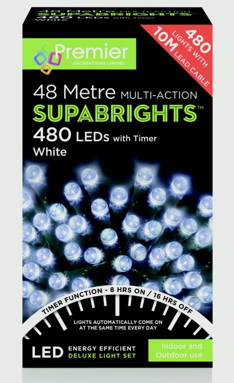 Premier 480 LED Multi Action Supabrights With Timer White/Green