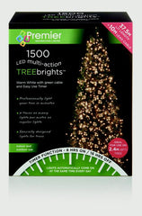 Premier 1500 LED Multi Action Treebrights With Timer Warm White/Green Cable