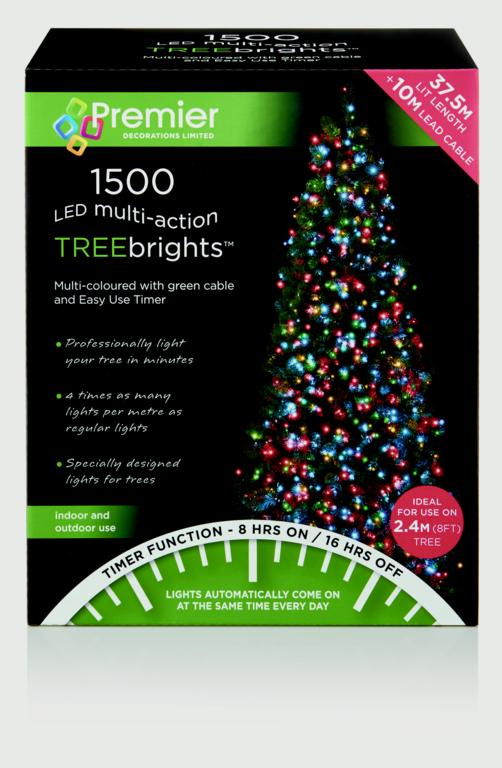 Premier 1500 LED Multi Action Treebrights With Timer Multi/Green