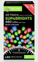 Premier 480 LED Multi Action Supabrights With Timer Multi/Green Cable