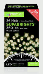 Premier 360 LED Multi Action Supabrights With Timer Warm White/Green Cable