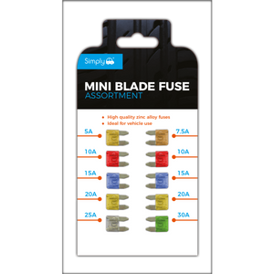 Simply Brand's Mini Blade Fuse Pack 10 Assorted